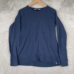 Tasc Performance Sweatshirt Womens Small Blue Bamboo Cotton Pullover Activewear